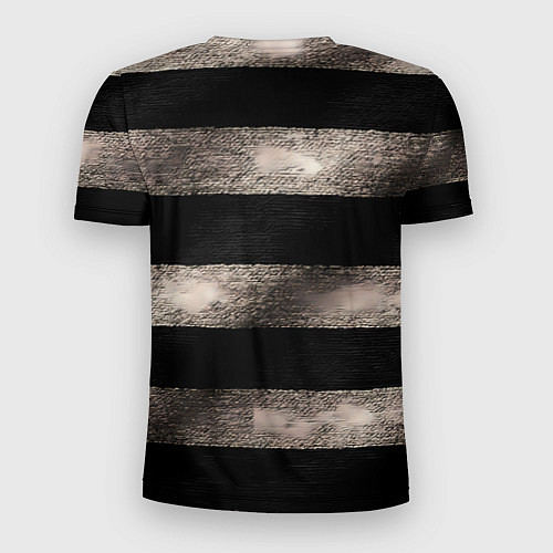 Мужская спорт-футболка Черно-белая тельняшка текстура / 3D-принт – фото 2