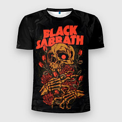 Футболка спортивная мужская Black Sabbath skeleton with roses, цвет: 3D-принт
