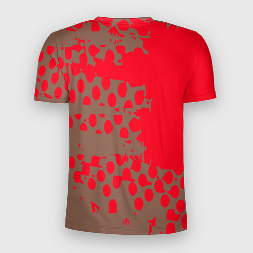 Мужская спорт-футболка Абстрактные алые пятна на цвете какао / 3D-принт – фото 2