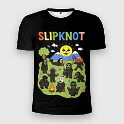 Мужская спорт-футболка Slipknot, мультяшный стиль