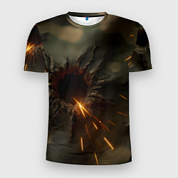 Футболка спортивная мужская Следы от пуль на камуфляже, цвет: 3D-принт