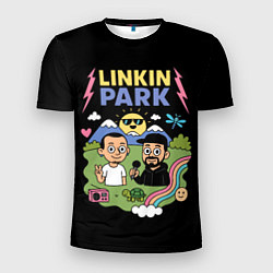 Футболка спортивная мужская Линкин Парк мультяшный стиль, цвет: 3D-принт