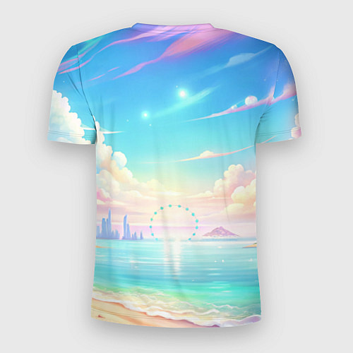 Мужская спорт-футболка Дандадан Сиратори Айра на берегу моря / 3D-принт – фото 2
