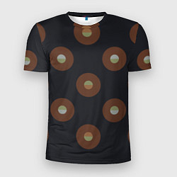 Футболка спортивная мужская Black coffee moon drops pattern, цвет: 3D-принт