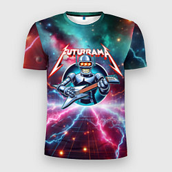 Мужская спорт-футболка Гитарист Бендер рок группы Футурама