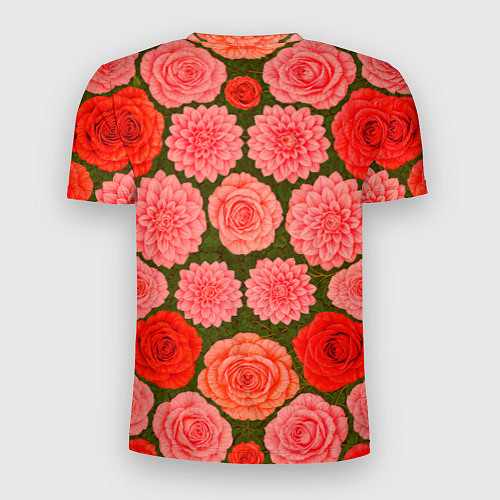 Мужская спорт-футболка Цветочная поляна паттерн / 3D-принт – фото 2