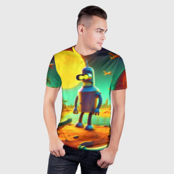 Футболка спортивная мужская Робот-сгибальщик Бендер на планете крокодилов, цвет: 3D-принт — фото 2