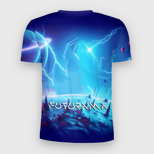 Мужская спорт-футболка Bender on neon planet - ai art fantasy / 3D-принт – фото 2