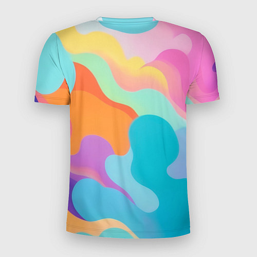 Мужская спорт-футболка Разноцветные красивые облака / 3D-принт – фото 2