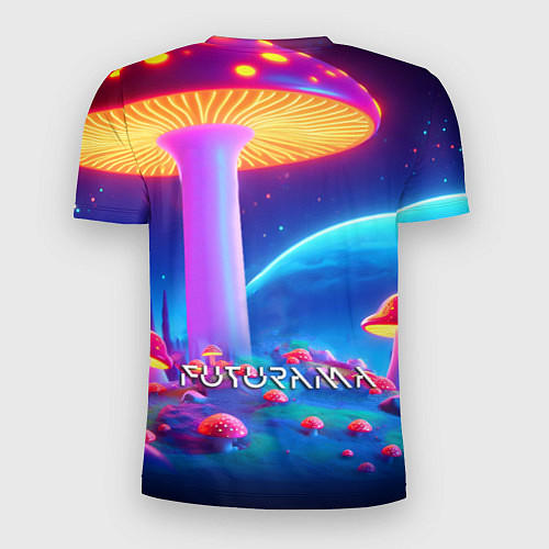 Мужская спорт-футболка Робот-сгибальщик Бендер находится под неоновым мух / 3D-принт – фото 2