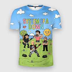 Мужская спорт-футболка System of a Down, мультяшный