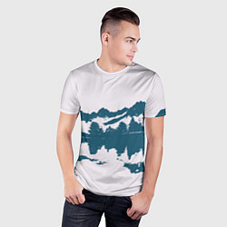Футболка спортивная мужская Лес и озеро, цвет: 3D-принт — фото 2