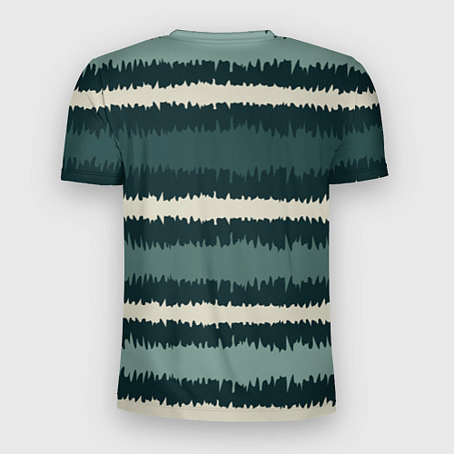 Мужская спорт-футболка Полосы зигзагообразные зеленые / 3D-принт – фото 2