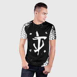 Футболка спортивная мужская Doom соты краски, цвет: 3D-принт — фото 2