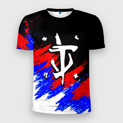 Футболка спортивная мужская Doom триколор краски, цвет: 3D-принт