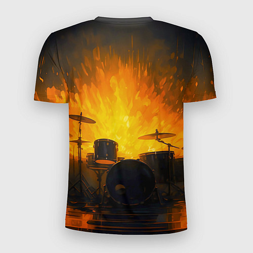 Мужская спорт-футболка Гитарист играющий в пламени / 3D-принт – фото 2