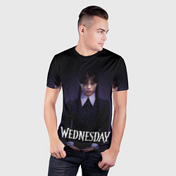 Футболка спортивная мужская Уэнсдэй в черных слезах Wednesday, цвет: 3D-принт — фото 2