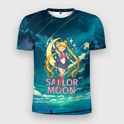 Мужская спорт-футболка Sailor Moon на фоне неба