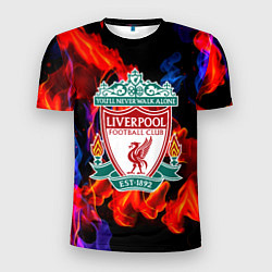 Мужская спорт-футболка Liverpool огненный стиль текстура