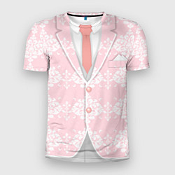Мужская спорт-футболка Бледно-розовый пиджак с узором