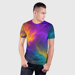 Футболка спортивная мужская Смешение разноцветных красок, цвет: 3D-принт — фото 2