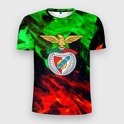 Футболка спортивная мужская Benfica кислотный огонь, цвет: 3D-принт