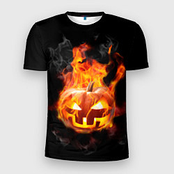 Мужская спорт-футболка Горящая тыква джек