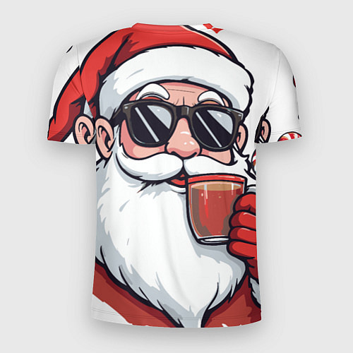 Мужская спорт-футболка Санта Клаус в стильных солнцезащитных очках / 3D-принт – фото 2