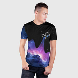 Футболка спортивная мужская Потеки космической краски, цвет: 3D-принт — фото 2
