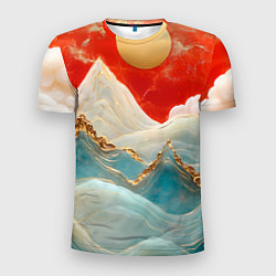 Футболка спортивная мужская Японская природа, цвет: 3D-принт