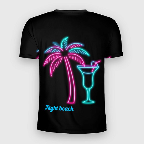 Мужская спорт-футболка Night beach / 3D-принт – фото 2