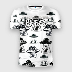 Футболка спортивная мужская UFO и котики, цвет: 3D-принт