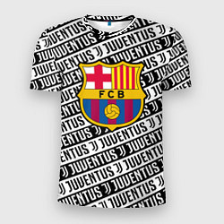 Мужская спорт-футболка Барселона х Ювентус паттерн
