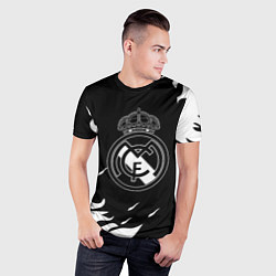 Футболка спортивная мужская Реал Мадрид белый огонь, цвет: 3D-принт — фото 2