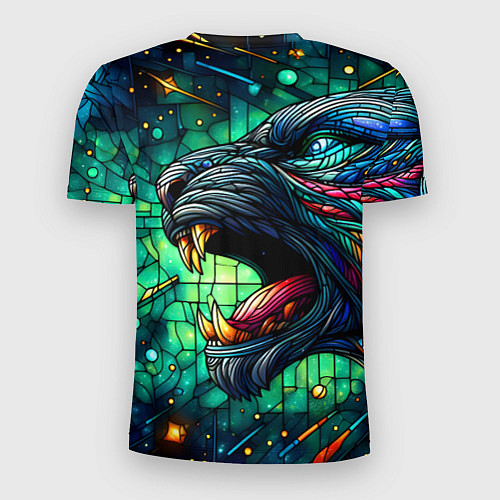 Мужская спорт-футболка Космический оборотень - витраж / 3D-принт – фото 2