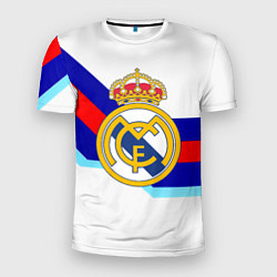 Мужская спорт-футболка Real Madrid текстура полосы