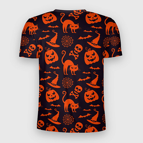 Мужская спорт-футболка Паттерн с символами праздника Хэллоуин / 3D-принт – фото 2