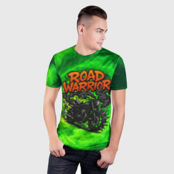 Футболка спортивная мужская Дорожный воин - байк с шипами, цвет: 3D-принт — фото 2