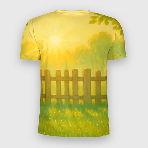 Мужская спорт-футболка Милый олененок на зеленом дворе / 3D-принт – фото 2