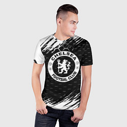 Футболка спортивная мужская Chelsea штрихи красок текстура, цвет: 3D-принт — фото 2