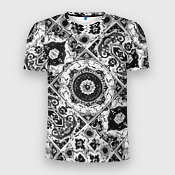 Футболка спортивная мужская Узоры калейдоскопа черно-белые, цвет: 3D-принт