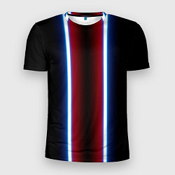Футболка спортивная мужская Color white blue red neon, цвет: 3D-принт