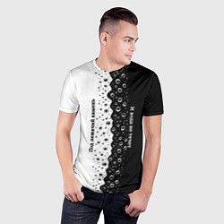 Футболка спортивная мужская Под лежачий камень бело-черный арт, цвет: 3D-принт — фото 2