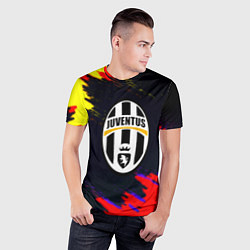 Футболка спортивная мужская Juventus краски текстура штрихи, цвет: 3D-принт — фото 2