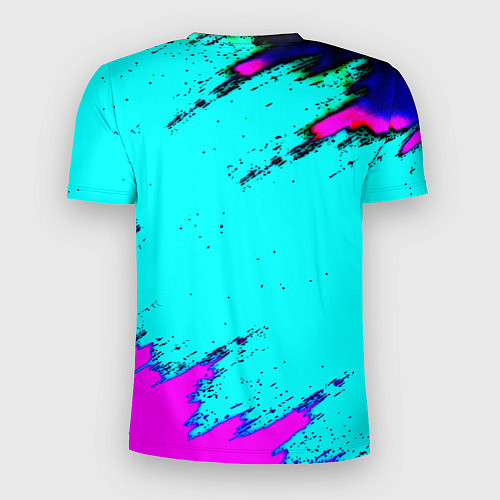 Мужская спорт-футболка Juventus неоновые краски / 3D-принт – фото 2
