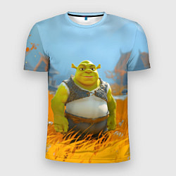 Футболка спортивная мужская Шрек в поле, цвет: 3D-принт