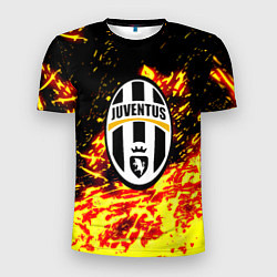 Футболка спортивная мужская Ювентус огненные краски текстура, цвет: 3D-принт