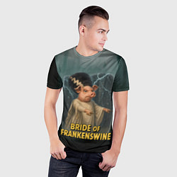 Футболка спортивная мужская Франкенштейн свинья невеста, цвет: 3D-принт — фото 2