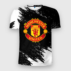 Мужская спорт-футболка Манчестер Юнайтед белые краски