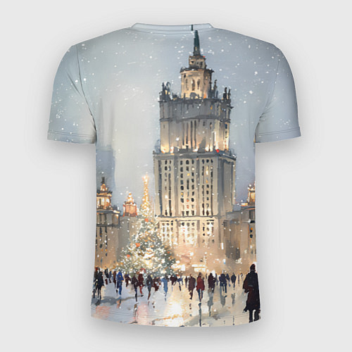 Мужская спорт-футболка Зимняя Москва / 3D-принт – фото 2